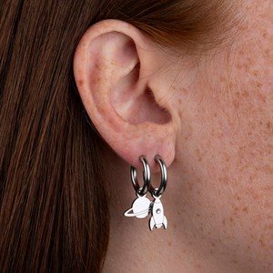 Boucles d'oreilles fusee - argenté