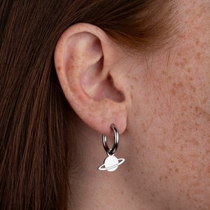 Boucles d'oreilles saturne - argenté
