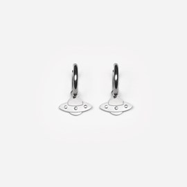 Boucles d'oreilles soucoupe volante - argenté
