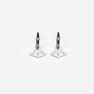 Boucles d'oreilles soucoupe volante - argenté