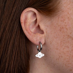 Boucles d'oreilles soucoupe volante - argenté