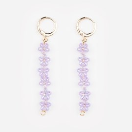Boucles d'oreilles tige fleurie lavande