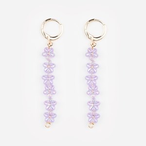 Boucles d'oreilles tige fleurie lavande