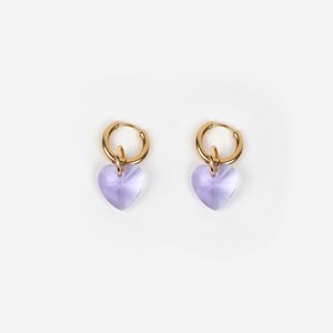 Boucles d'oreilles heart attack - lavande