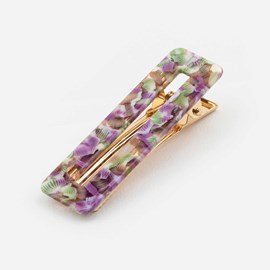 Barrette rectangle - magenta et vert