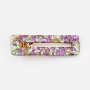 Barrette rectangle - magenta et vert