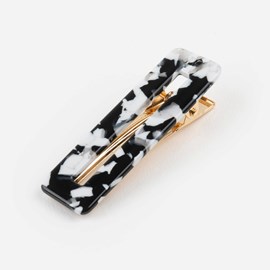 Barrette rectangle - noir et blanc