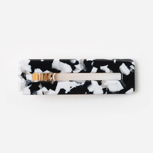 Barrette rectangle - noir et blanc