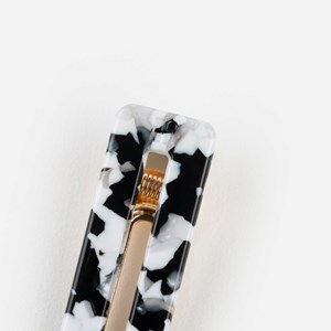 Barrette rectangle - noir et blanc