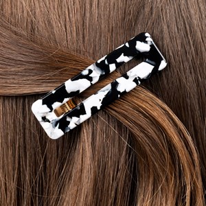 Barrette rectangle - noir et blanc