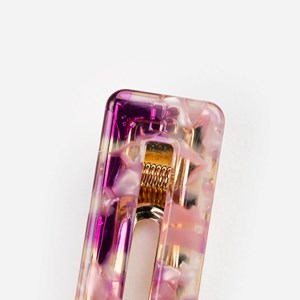 Barrette rectangle - pink