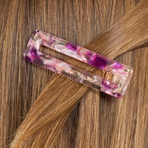 Barrette rectangle - pink