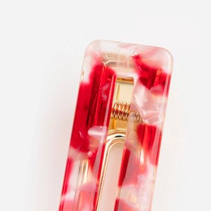 Barrette rectangle - rouge
