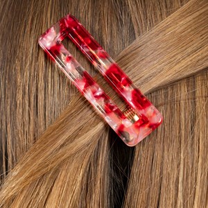 Barrette rectangle - rouge