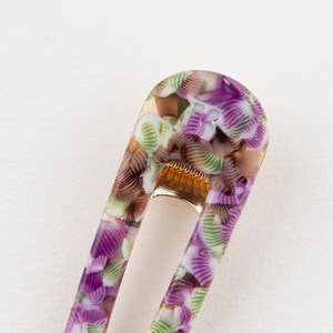 Barrette triangle - magenta et vert