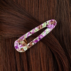 Barrette triangle - magenta et vert