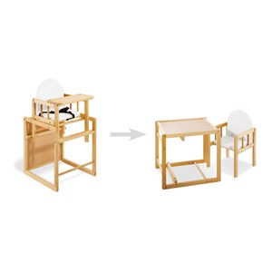 Chaise haute lene en bois naturel