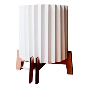 Lampe de table moderne en papier et bois pour intérieurs chaleureux