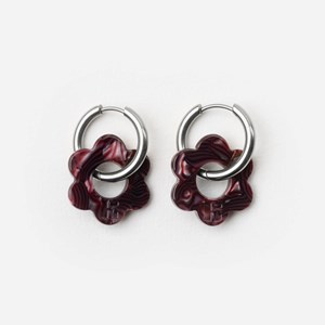 Baby fleurette - acier inoxydable argenté Lie de vin
