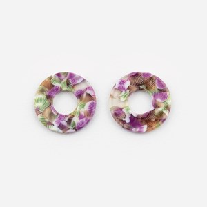 Charms donuts Magenta et Vert