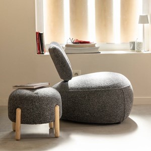 Banc en tissu gris foncé