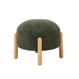 Tabouret en tissu vert