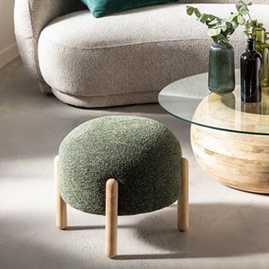 Tabouret en tissu vert