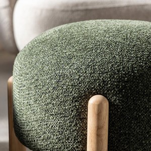 Tabouret en tissu vert