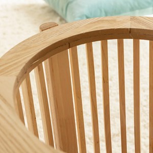 Table de chevet ronde en bois de pin