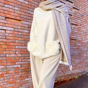 Echarpe cachemire et laine bicolore