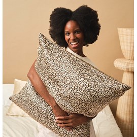 Taie d'oreiller en soie léopard 65x65