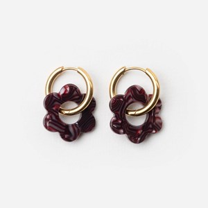 Baby fleurette - acier inoxydable doré Lie de vin