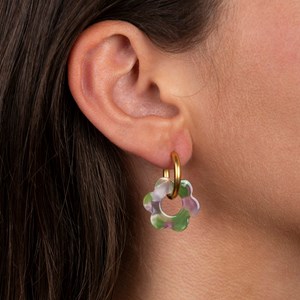 Baby fleurette - acier inoxydable doré Vert et Lavande