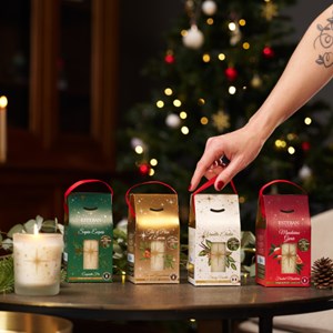 Bougie noël 180g mandarine givrée