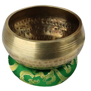 Coussin rond pour bol chantant tibétain Vert