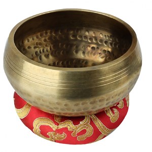 Coussin rond pour bol chantant tibétain Rouge