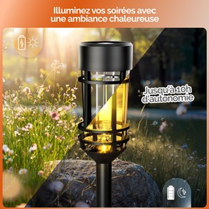 2 lampes solaires extérieures, led