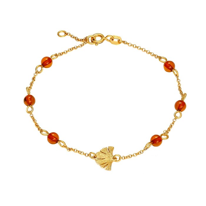 Bracelet ginkgo doré