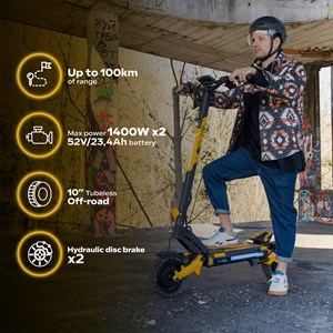 Trottinette électrique adulte 1000gt duo motor – 2800w - jusqu'a 100 km