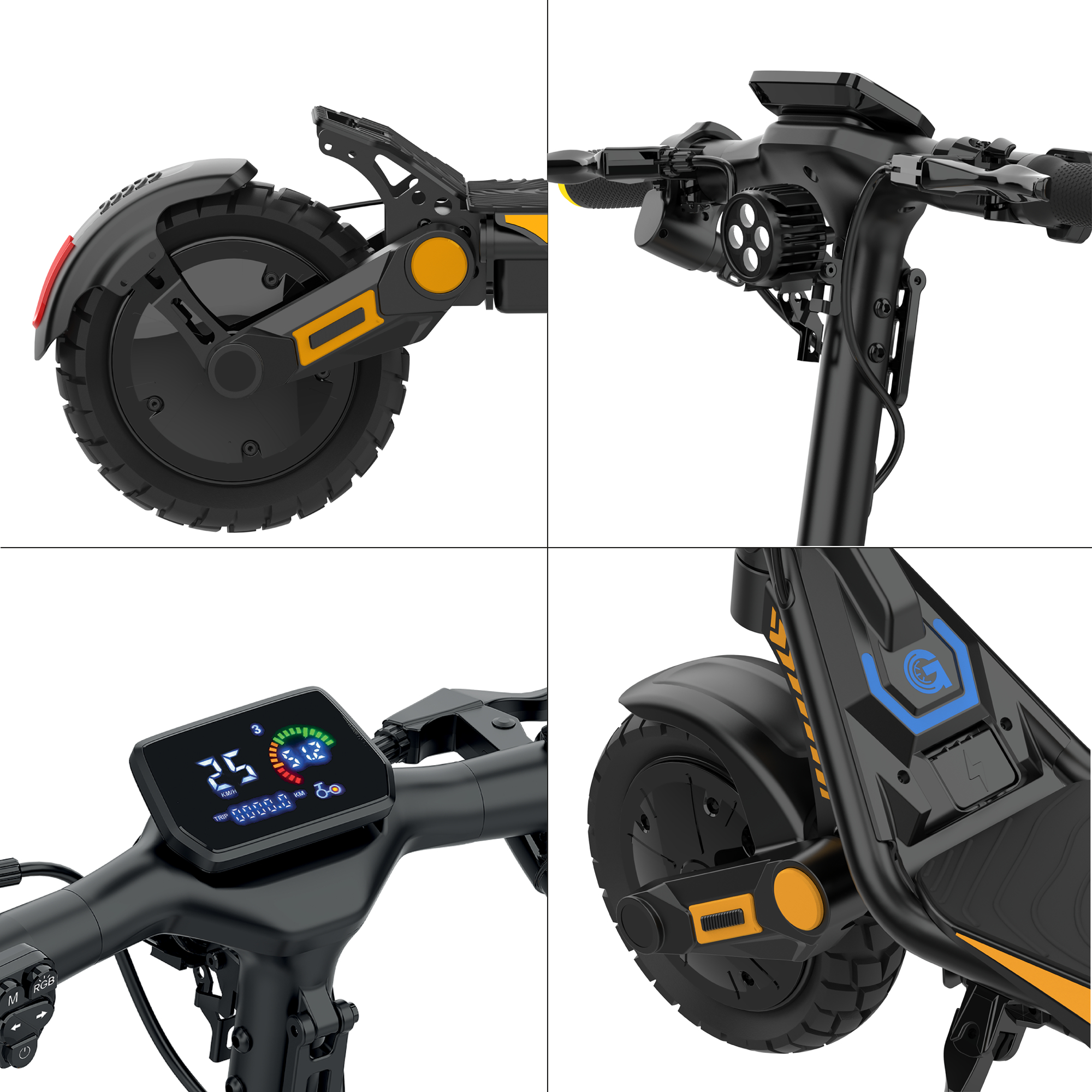 UrbanGlide All Road 6 2x2 – Trottinette électrique Double Moteur, Roues 10 Pouces, Pour Ville Et Loisirs