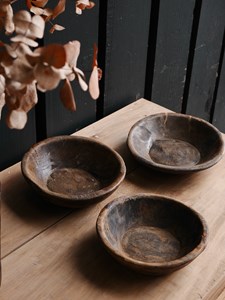 Anciennes coupes en bois indiennes chinées