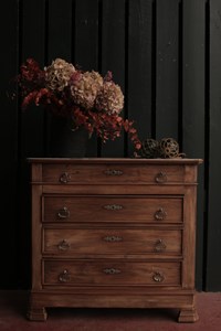 Ancienne commode bois plateau marbre chinée