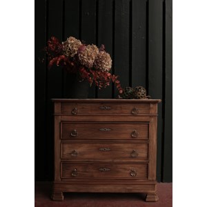 Ancienne commode bois plateau marbre chinée