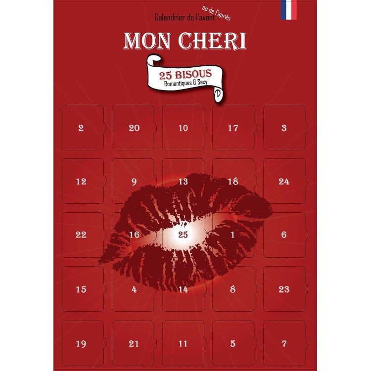 Calendrier mon chéri 25 bisous sexy