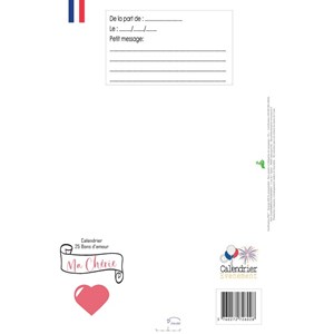 Calendrier sexy ma chérie 25 bons pour