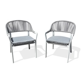 Lot de 2 fauteuils de jardin abella - blanc