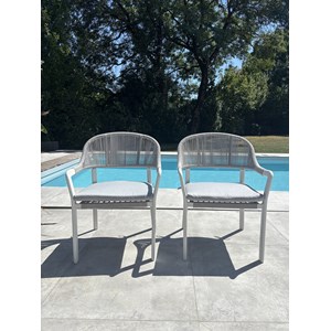 Lot de 2 fauteuils de jardin abella - blanc
