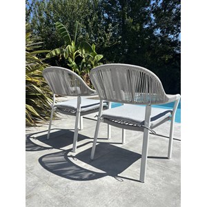 Lot de 2 fauteuils de jardin abella - blanc