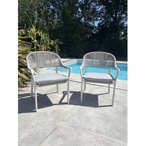 Lot de 2 fauteuils de jardin - blanc
