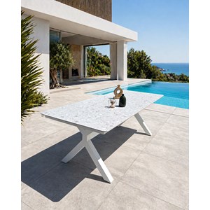 Table de jardin 8 places - blanc